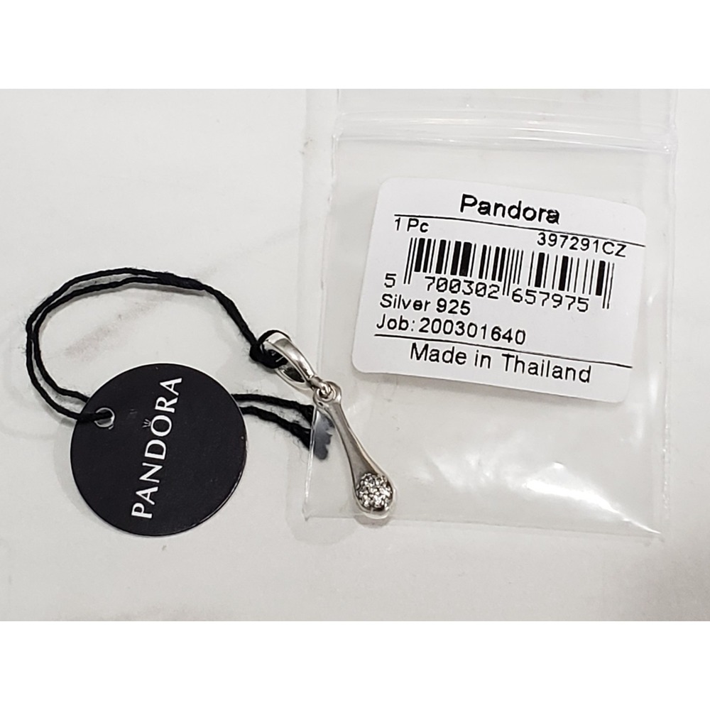 NEW PANDORA Sterling Silver RETIRED Modern Love Pods Pendant w/clear cz 397291CZ